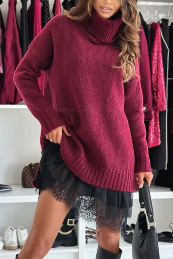 CozyLayer Knit Dress Set