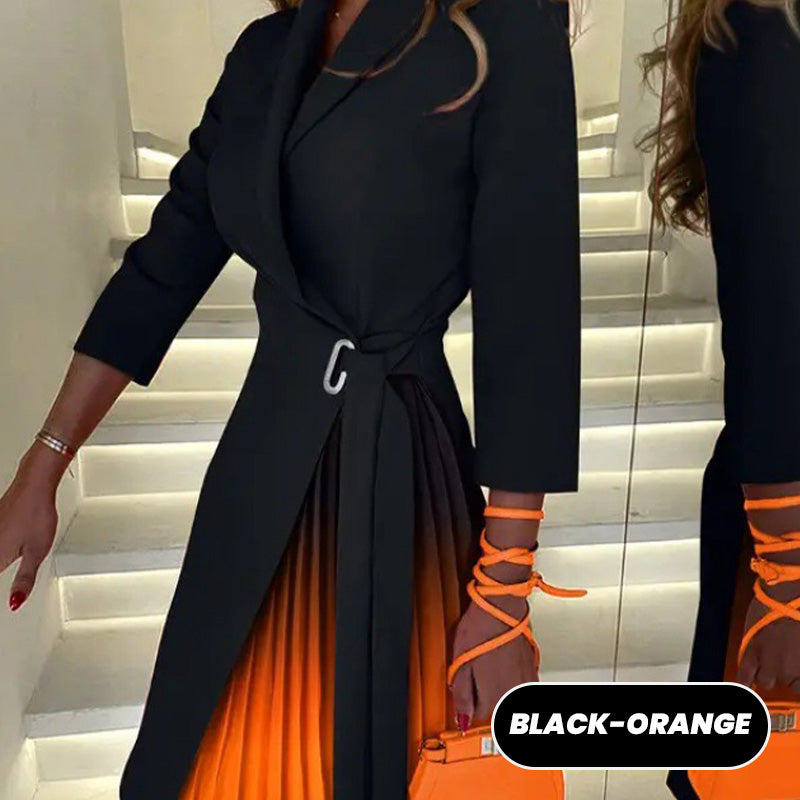 Ombre Pleated Blazer Dress
