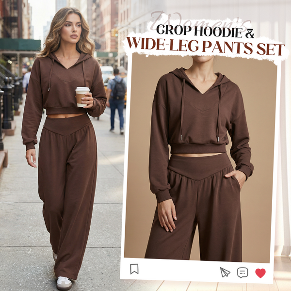 Cropped Hoodie & Wide Pants Set