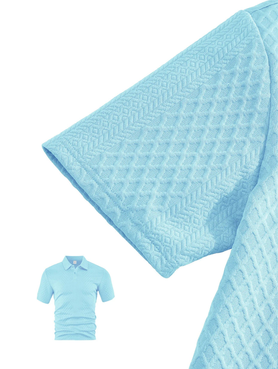 Men's Textured 2-Piece Polo & Shorts Set | Limited Time Sale