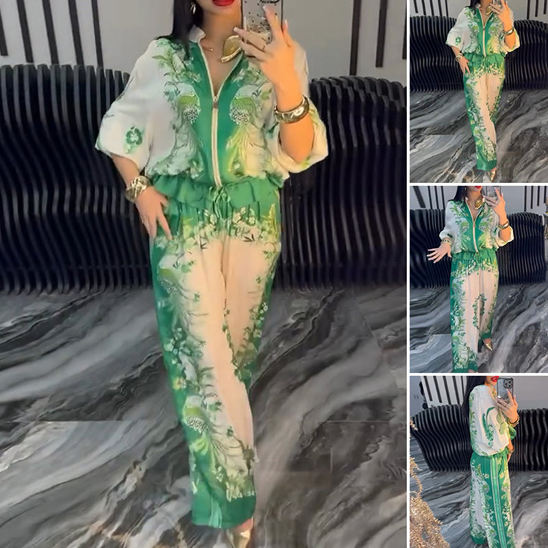 Plus Size Zip TwoPiece Set