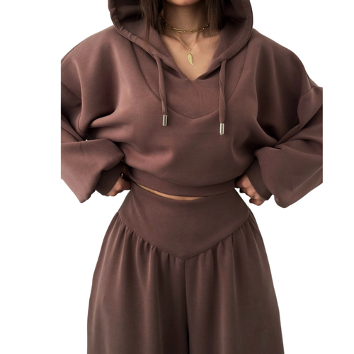 Cropped Hoodie & Wide Pants Set
