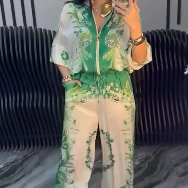 Plus Size Zip TwoPiece Set