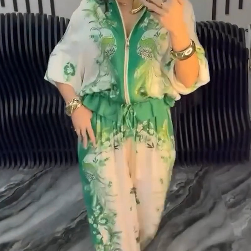 Plus Size Zip TwoPiece Set