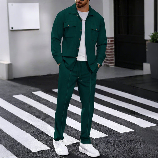 Everyday Waffle Button Jacket Set