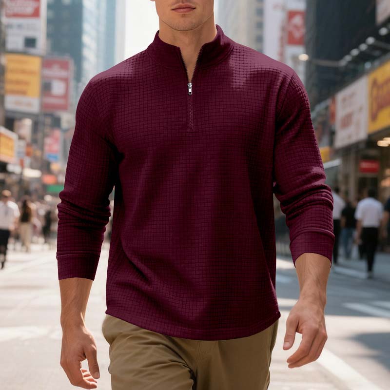 Everyday QuarterZip Jacquard Pullover