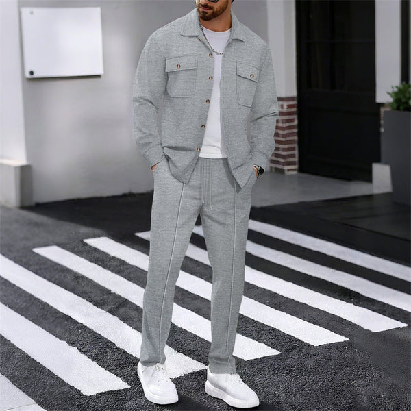 Everyday Waffle Button Jacket Set