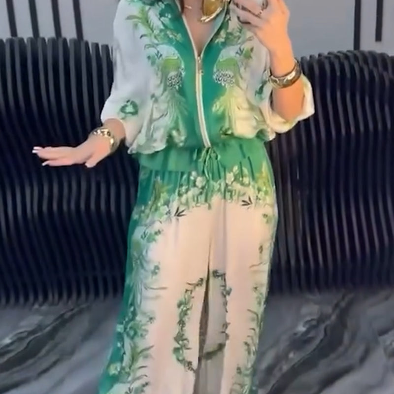 Plus Size Zip TwoPiece Set